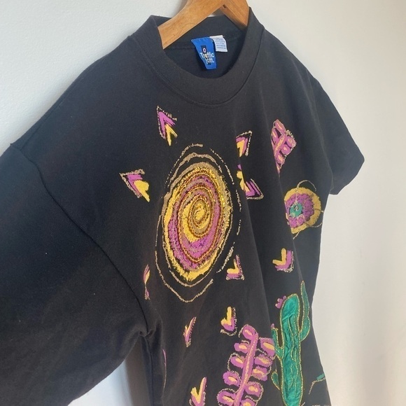 Vintage T-Shirt Traffic Jam Graphic Print Sequin Bright Spring Festival Concert - Picture 7 of 12